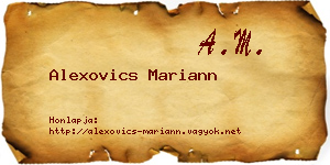 Alexovics Mariann névjegykártya